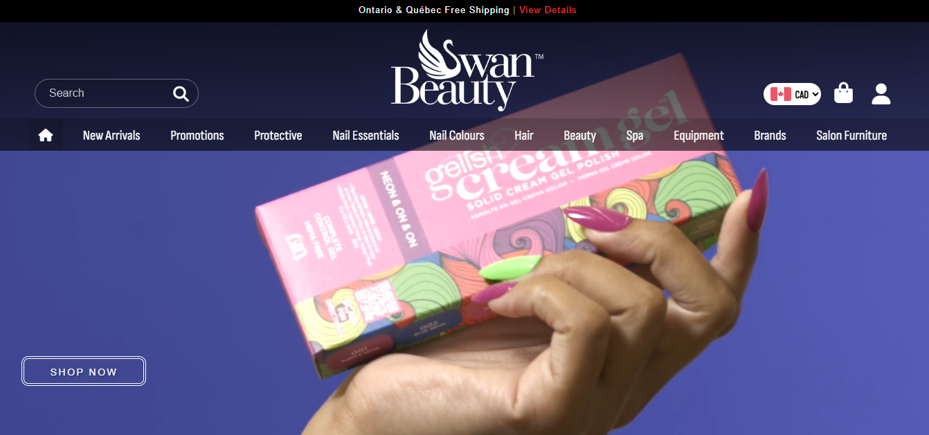 Swan Beauty. Online beauty shopping store. Canadian beauty stores. 