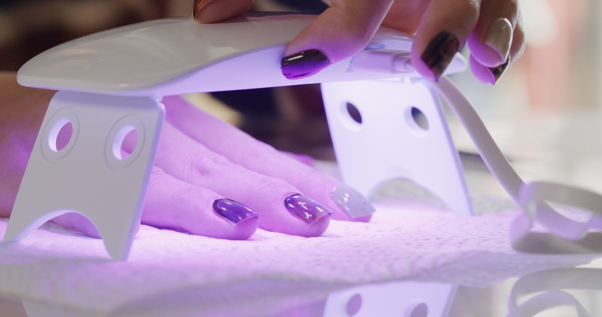 Woman make her manicure at home